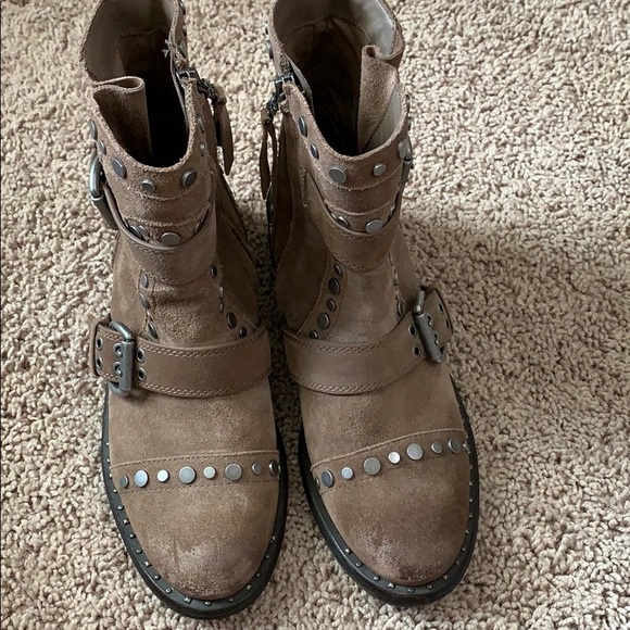 Sam Edelman Taupe Drea Studded Suede Booties 7.5 - Picture 2 of 5